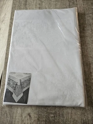 Weiße Tischdecke Vintage OVP Aus Omas Wäscheschrank Neu - Bild 1 von 4