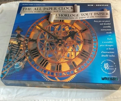 Peace Tower All Paper Working Clock Puzzle Wrebbit Model Kit 1993 NEW - Image 1 of 4
