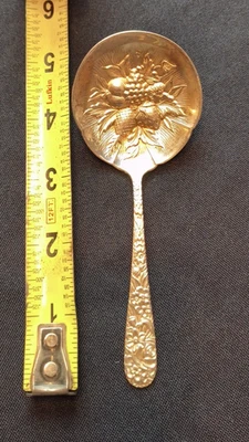 Berry Spoon Repousse S Kirk & Son 5.25 " 32.8 grams GRANNYS SILVER - Image 1 of 4