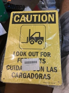 CAUTION look out for forklifts sign 14"x10" - Picture 1 of 2