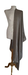EGG TRADING ? BROWN SUPER SOFT 100% CASHMERE LONG WIDE STOLE NEW FINE WEAVE - Picture 1 of 6