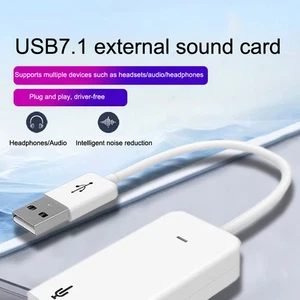 White USB External Sound Card Wired Drive USB Sound Card - Photo 1/10