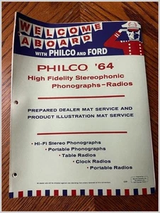 Anuncios y especificaciones de radio estéreo Hi-Fi servicio alfombrilla concesionario Philco Ford 1964 - Imagen 1 de 12