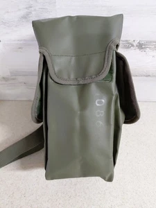 Vintage French Army OD Green Gas Mask Carrier Bag w/Strap Armee De Terre 1086N - Picture 1 of 8