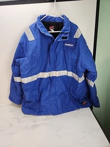 Red Wing FR Jacket Parka Mens 3XL Blue Schlumberger 3M Thinsulate 100 FR Cot D10 - Picture 1 of 16