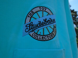 New Gildan 4XL Teal Embroidered Toy Studebaker Collectors Club Pocket T-Shirt
