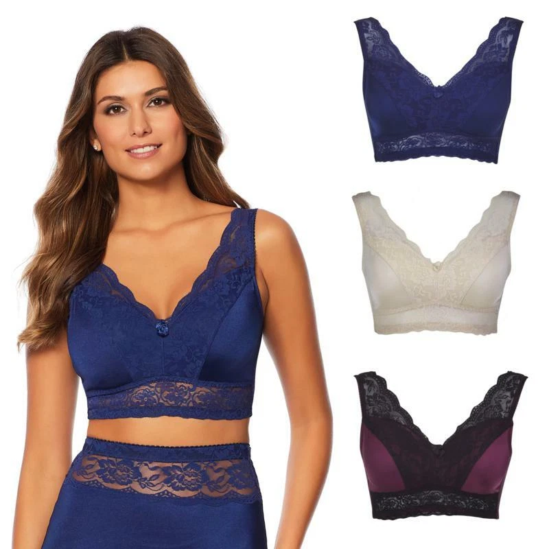 Rhonda Shear 3-pack Pin Up Bra Set in Darks 622-357, Size 2X - Image 1 of 1