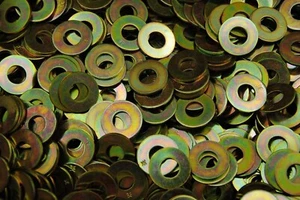 1/4" USS Flat Washers Grade 8 yellow zinc-100pcs - Picture 1 of 1
