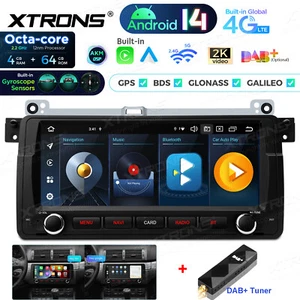 DAB+ 8.8" Android 14 4+64GB Car Play GPS Stereo Radio 4G LTE For BMW 3er E46 M3 - Picture 1 of 16