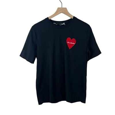 Love Moschino Embroidered Heart Black T-shirt Women’s Sz 10 - Image 1 of 4