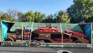 Nylint Muscle Mover Corvette Semi Car Hauler 350-K Tractor Trailer Truck Steel - Picture 1 of 12