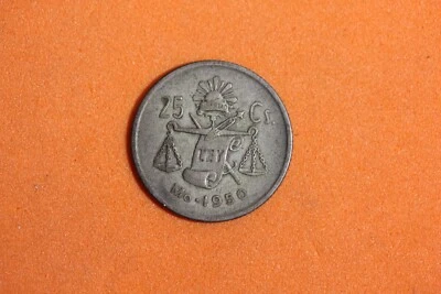 HALLAZGO PATRIMONIAL 1950 - Moneda 25 Centavos México #K30789 Foto 1 de 2