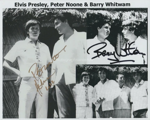 Peter Noone & Barry Whitwam HAND SIGNED 8x10 Photo Autograph Herman's Hermits F Cover