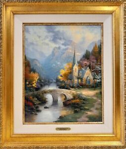 The Mountain Chapel Chapels of Nature I Thomas Kinkade LTD ed Framed COA Canvas