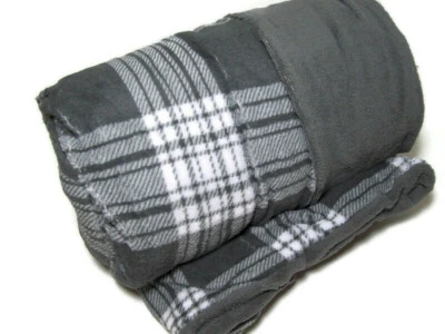 Biddeford Heated Electric Warming MicroPlush Reversible Gray Plaid Throw Blanket - Image 1 of 4