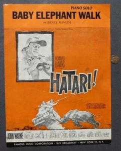 1962 John Wayne Paramount Pictures HATARI Movie sheet music Audrey Hepburn too-- - Picture 1 of 1