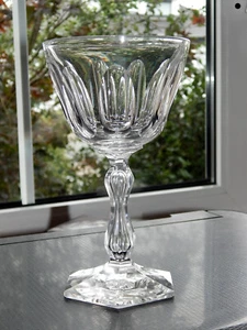 Copa de vino probablemente Moser pie de 6 esquinas Kuppa corte de oliva caña aire pinchado - Imagen 1 de 14