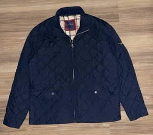 Brooks Brothers Amazon Logo Diamond Quilted Full Zip Jacket Mens Size XL Navy - Picture 1 of 7
