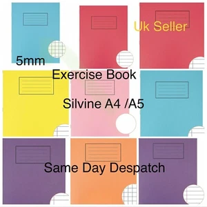 Silvine A4 A5 Exercise Books 80 Pages School Notebooks Class Children Homework - Picture 1 of 29