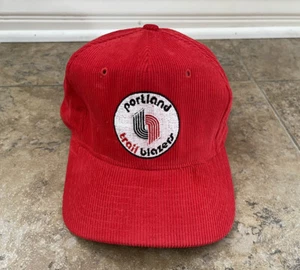 Rare Vintage Portland Trailblazers Logo Twins Black Corduroy Hat Cap 80s 90s - Picture 1 of 8