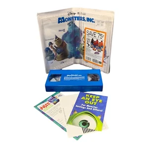 Disney Pixar Monsters Inc ( VHS Tape 23967 ) Blue Tape 2002 With Inserts - Picture 1 of 6