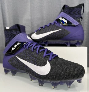 Size 15 Nike Alpha Menace Elite 2 Purple Football Cleats Baltimore Ravens PE - Picture 1 of 9