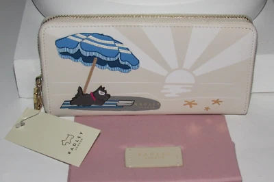 Cartera sin asas Radley London BEACH PARAGUAS grande con cremallera alrededor beige claro nueva con etiquetas $128 Foto 1 de 3
