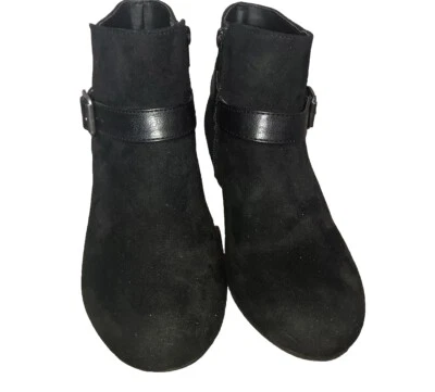 Botines negros Mia Amore Sabina para mujer talla 7M gamuza hebilla superior cremallera Foto 1 de 4