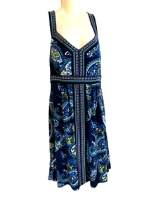 APT 9 AZUL MARINO/Multicolor POLIÉSTER-SPANDEX VERANO VESTIDO RECTO SIN MANGAS TALLA L - Imagen 1 de 11