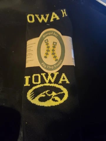 University Of Iowa Hawkeyes-NCAA Fan Logo- Men's Socks Black By Donegal Bay Cover