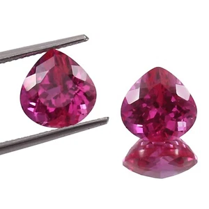 Natürlicher Ceylon rosa Saphir Herzschliff lose Edelstein passendes Paar 13 x 13 mm - Bild 1 von 6