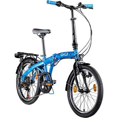Klappfahrrad Klapprad 20 Zoll 16kg 6 Gang Faltrad Agon Parklane 150-185 cm blau - Bild 1 von 4