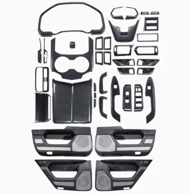 39X Carbon Fiber Car Interior Kit Cover Trim For TOYOTA Land Cruiser LC300 23-25 — 第 1/4 张图片