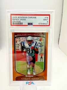 2009 Bowman Chrome #78 Randy Moss Orange Refractor Patriots Vikings /25 PSA 9 - Picture 1 of 2