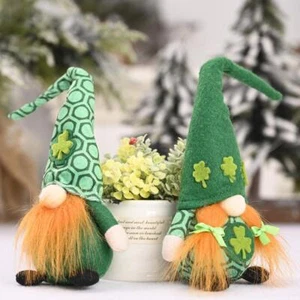 St Patricks Day Decoration Plush Green Leaf Dwarf Ornaments R2L6 - Picture 1 of 21