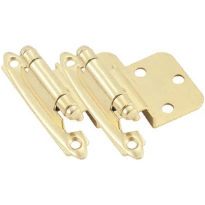 Amerock BP3428-3 Polished Brass Self-Closing Face Mount 3/8" Inset Hinge Pair - Picture 1 of 1