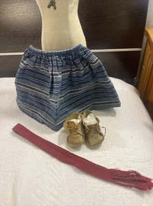 Pleasant Company Josefina's Indigo Skirt from School And Leather Shoes - Picture 1 of 4