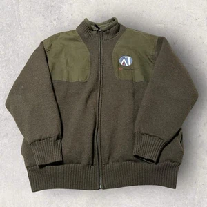 Vintage Orvis Military Sweater Mens Large Green Stretch Full Zip Wool Jacket - Picture 1 of 12