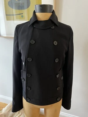 Vintage Mid-90s APC black wool gabardine women’s blouson jacket sz 38 - Image 1 of 4