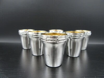 R33⭐⭐ 6 vasos de chupito de licor marca avestruz WMF interiores dorados ⭐⭐ Foto 1 de 4