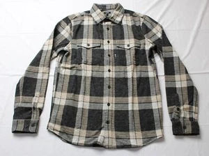 Express Men's Plaid Double Pocket Sweater Flannel AC2 Jet Black Medium Tall NWT - Picture 1 of 3