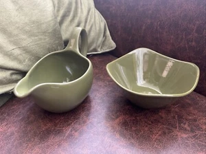 Midwinter Stylecraft - Riverside - Green Creamer & Sugar Pot 1960s Fashion Shape - Picture 1 of 7