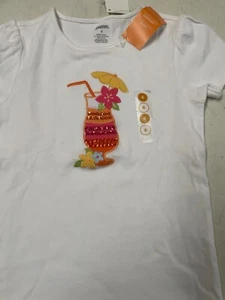 NWT GYMBOREE ALOHA SUNSHINE SEQUINED TROPICAL DRINK SHIRT GIRLS SZ 6 - Picture 1 of 3