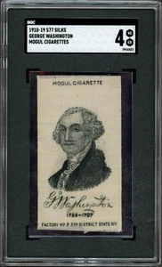 1910s Mogul Cigarettes S77 Silks U.S Presidents (SGC 4 VG-EX) George Washington - Bild 1 von 2