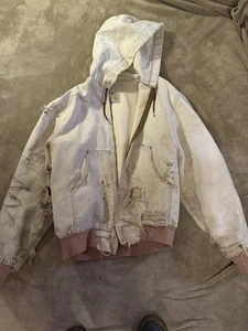 Chaqueta Aniversario Vintage Carhartt 100 Años 80/90 Thrashed Talla Juvenil M Leer - Imagen 1 de 3