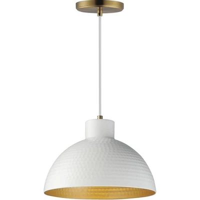 Maxim Lighting 35144WTNAB Rockport Pendant White and Natural Aged Brass - Image 1 of 4