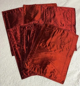 7 Pcs Burgundy Red Polyster Placemats Rectangle - Picture 1 of 4