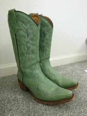 Girl's Corral 青少年青绿色剪趾西部牛仔女牛仔西部靴 3 — 第 1/4 张图片