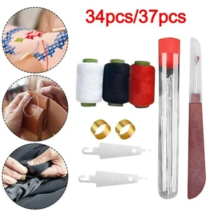 34/37X Stainless Steel Sewing Kit with Top Needle DIY Apparel Sewing Supplies - Foto 1 di 10