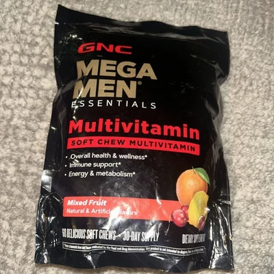 Multivitamínico GNC Mega Men Soft Chew | Apoyo energético y metabolismo, 60 unidades Foto 1 de 4